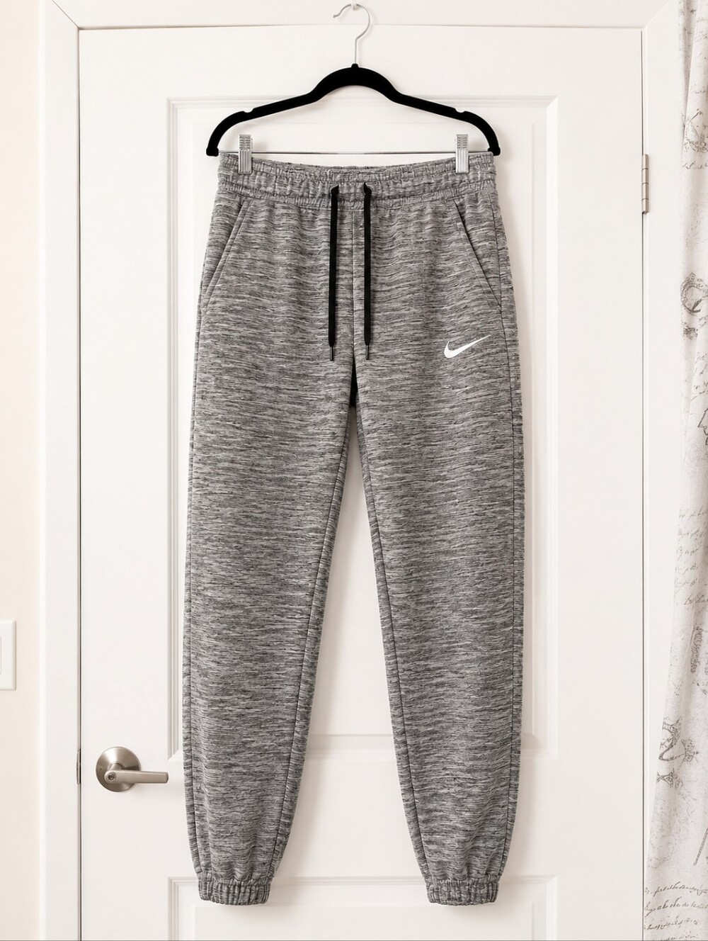 Nike Boys Grey Marled Jogger Sweatpants with Drawstring Size Small